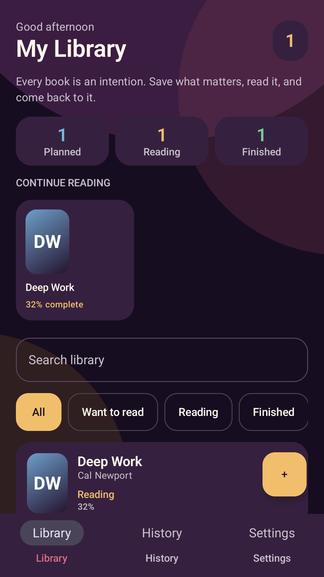 Book Whisperer library screen